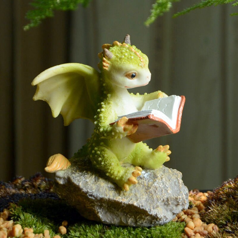 Everyday Collection Miniature Fairy Garden and Terrarium Mini Dragon Rex The Green Dragon Collectible Fantasy Figurine