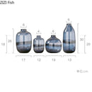 Florero hidropónico azul creativo para arreglo de flores secas, adorno para sala de estar, dormitorio, mesa de comedor moderna, florero de cristal artesanal