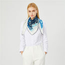 90cm Leopard Twill Hijab Silk Scarf Handmade Curled Design Luxury Brand Square Scarf Women Bandana Foulard Head Scarves Shawl