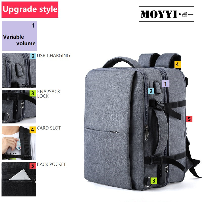 MOYYI Business Travel Double Compartment USB Charging Backpack Multi-Layer with Unique Digital Bag for 15.6 Inch Laptop Backpack