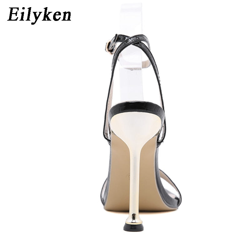 Eilyken 2023 New Ankle Buckle Strap Green High Heels Sandals Women&