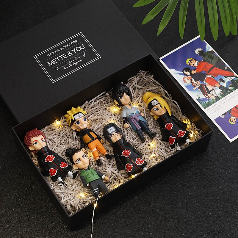 Complete Set of Toy Naruto Hand Made Model Gift Box Uzumaki Naruto Uchiha Sasuke Kakashi