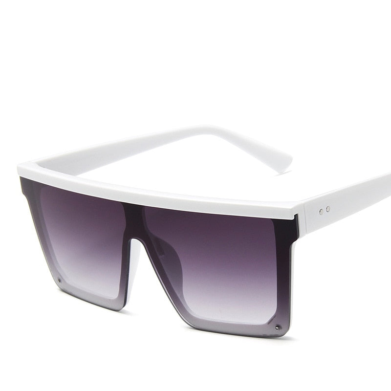 Übergroße quadratische Sonnenbrille Damen großer Rahmen Luxusmarke Mode Flat-Top-Farblinsen ein Gafas-Visier für Männer mit Farbverlauf UV400