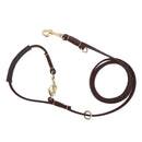 Multifunctional Two Dog Leash soft Real Leather handle Double Leashes P chain Collar Long Short pet Dog Walking Training Lead