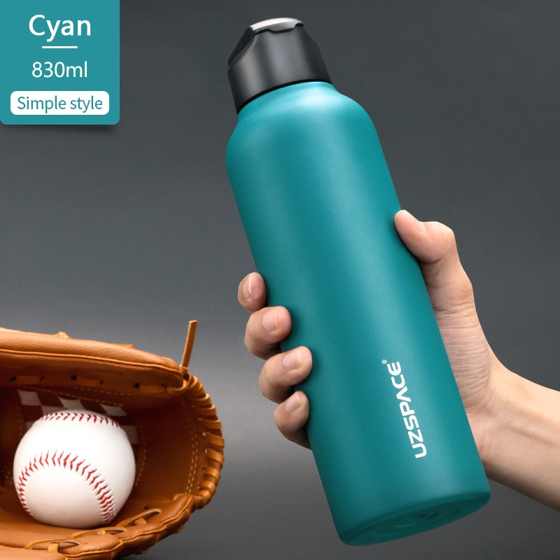 Neue Edelstahl-Wasserflasche mit Strohhalm, direkt trinkend, 2 Deckel, Isolierflaschen, isoliert, für Reisen, tragbar, Thermoskanne