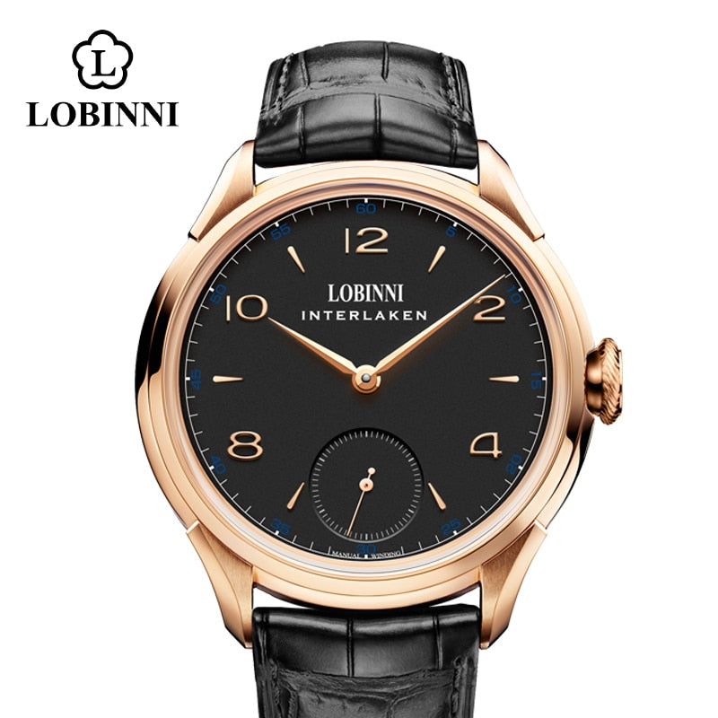 LOBINNI Seagull Mechanical Hand Wind Movement Masculinity Watches Luxury Switzerland Brand Man Waterproof Watch Male Wristwatch