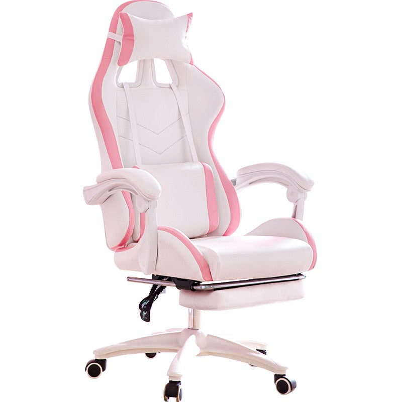 Silla de oficina WCG, silla para juegos de ordenador, sillón reclinable con reposapiés, Internet Cafe, silla para jugadores, muebles de oficina, silla rosa