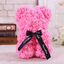 25*16 Cm Diy Teddy Rose Bear with Box Artificial PE Flower Valentine&
