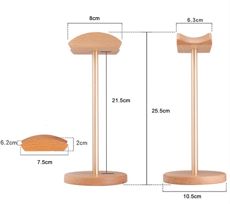 Soporte de madera universal para auriculares Pantalla creativa para soporte para auriculares Soporte simple Estante Colgar antideslizante Ahorro de espacio