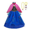 Frozen 2 fantásticos vestidos de princesa Anna, disfraz de Halloween para niñas, vestido largo para niños, vestido de boda de Carnaval, ropa de Cosplay para niños