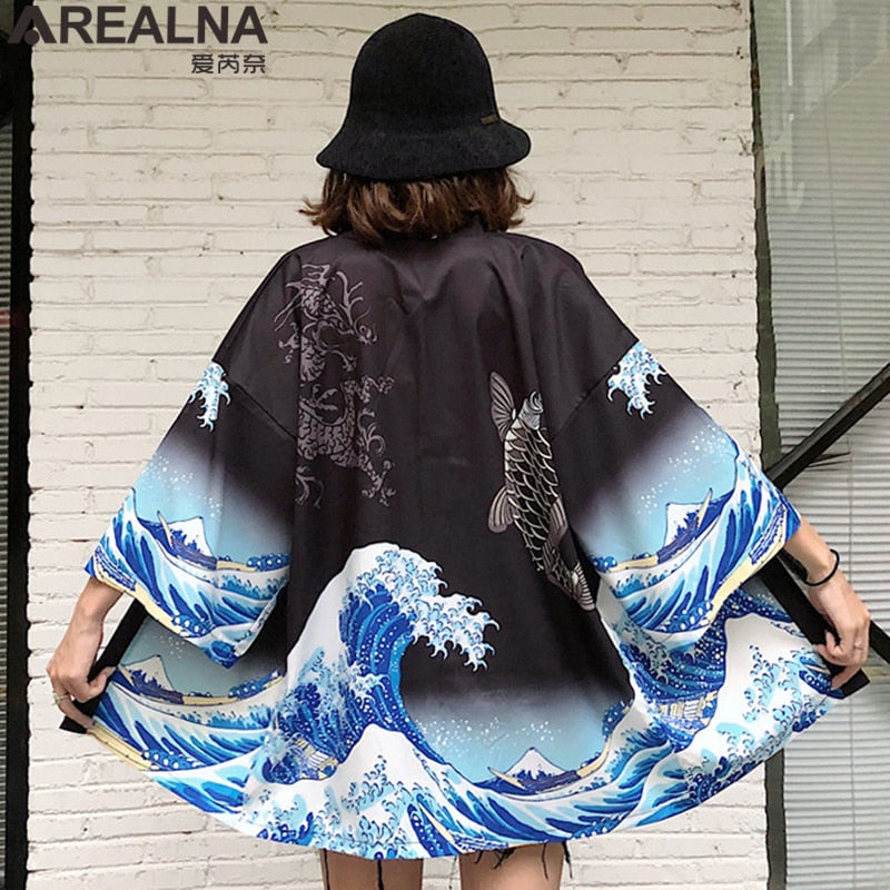 Dragon Anime Kimono Beach Girls Cosplay Dress Shirts New Korean Sunscreen Japanese Kimono Traditional Clothing Hombre Yukata Man