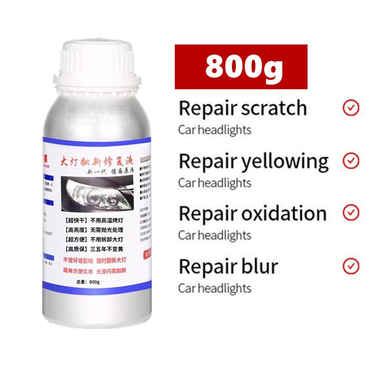 car headlight restoration polish kit polish car headlights 800ML liquid polymer faros car headlight polishing repair kit