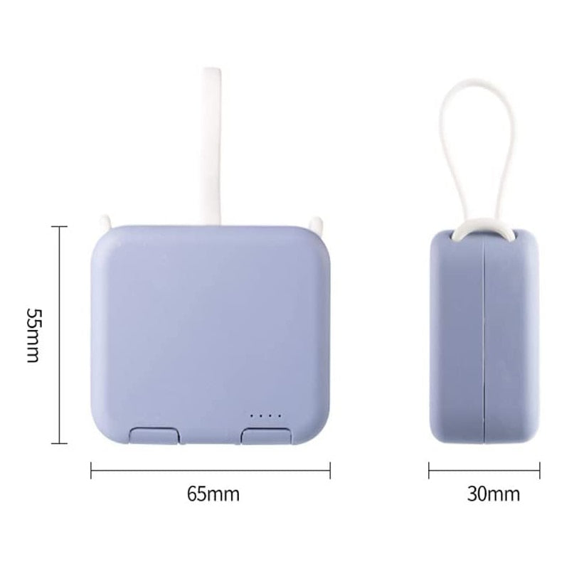 Multifunktions mit eigenem Kabel Handtaschen-Rückenclip Power Bank 2020 Neues tragbares Ladegerät 55 x 65 x 30 mm Typ-c