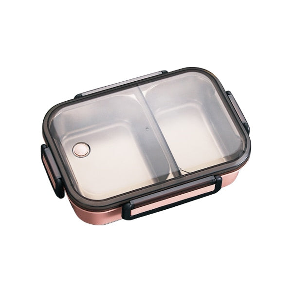 Eco friendly Leakproof Bento Lunch Box Removable Stainless Steel Bento Lunch Box 2-Compartment Portion Control Food Container