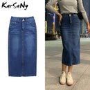 KarSaNy Denim Rock Lange Gerade Röcke Damen Sommer Blau Vintage Rock Jeans Damen Denim Lange Röcke Für Damen Sommer 2021