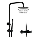 Thermostaic Temperature Bathroom Faucet Brushed Gold Brass Wall-Mount Rain Shower Head Hand Sprayer Two-Function Hot Cold Mixing