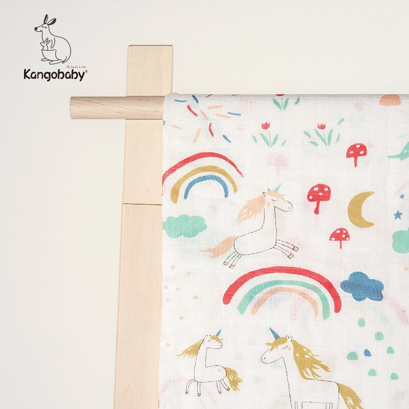 Kangobaby #My Soft Life# Pure And Fresh Bamboo Cotton Newborn Muslin Swaddle Blanket Baby Bath Towel Infant Quilt Stroller Cover
