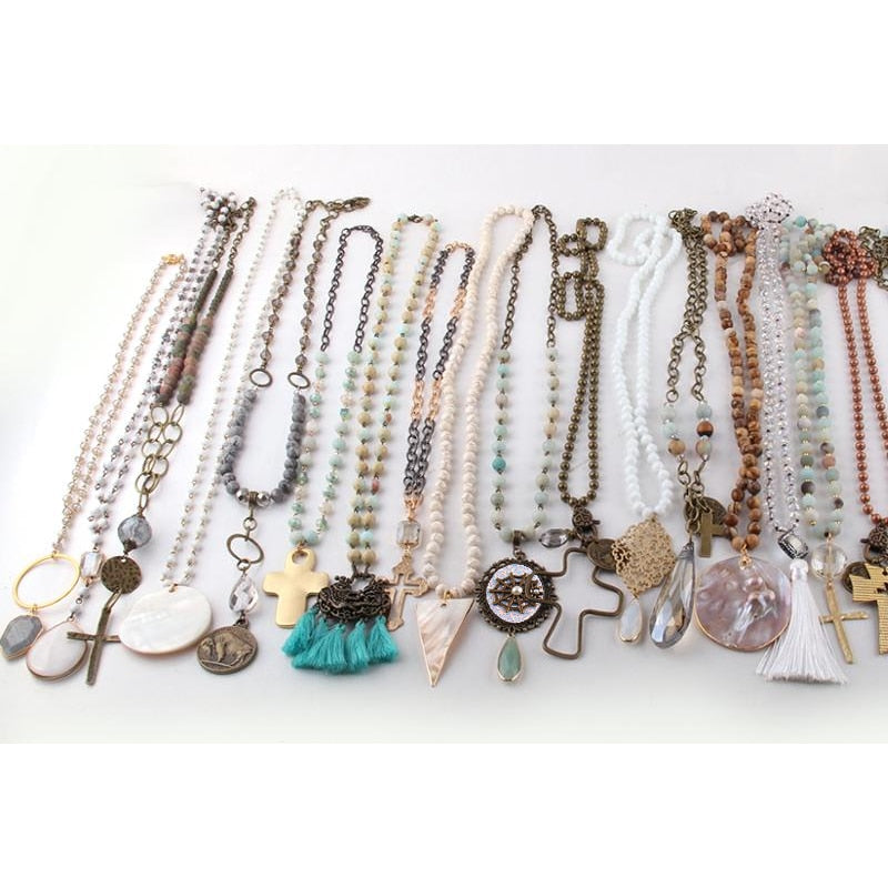 Großhandelsart- und weisemischungs-Farben-hängende Halsketten-handgemachte Frauen-Schmucksachen Mischung 20pc