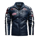 New Motorcycle Jacket For Men In Autumn/Winter  Fashion Casual Leather Embroidered Aviator Jacket In Winter Velvet  Pu Jacke