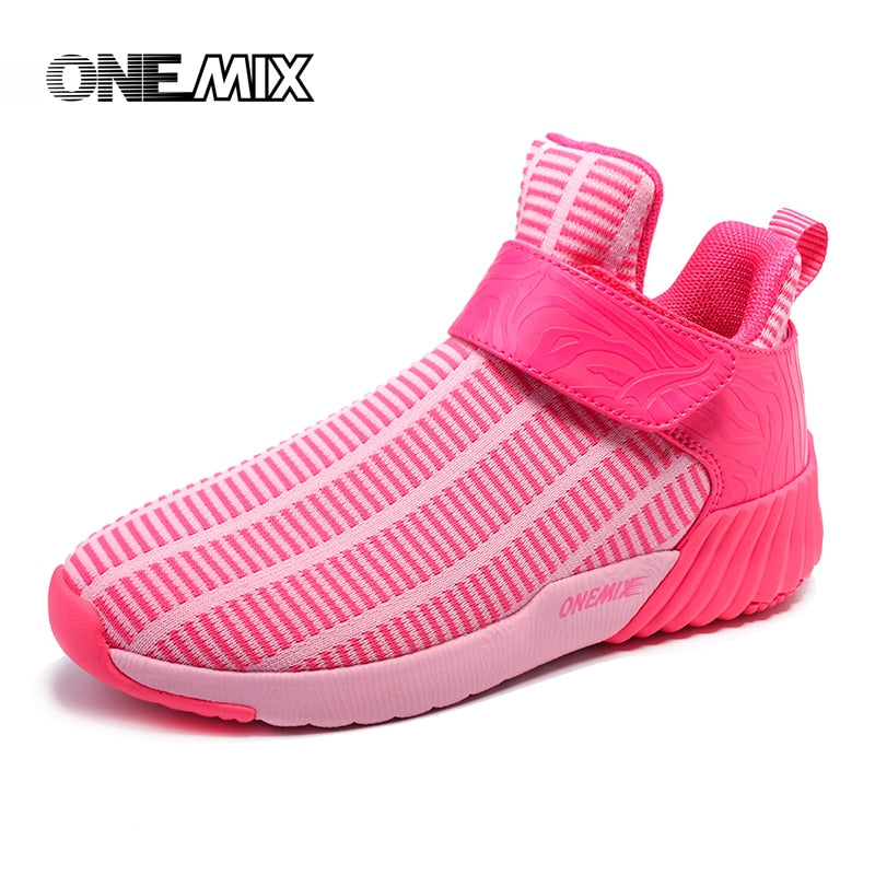 ONEMIX Winter High Top Dämpfung Damen Sneakers für Outdoor Casual Slip-On Plattform Fitness Trainer Schuhe Warm Laufschuhe halten