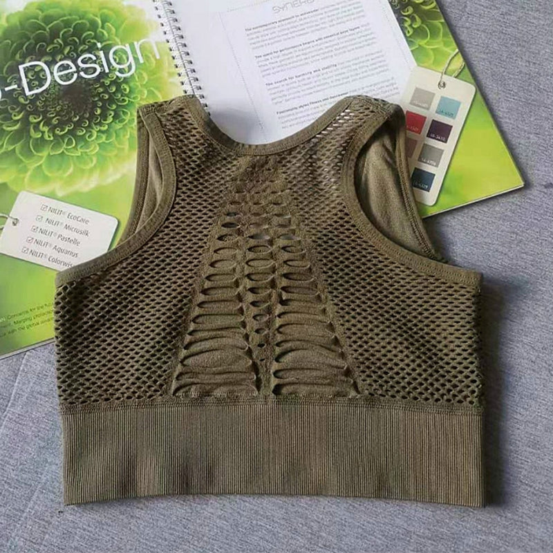 XS-XL Seamless Sports Bra Top Fitness Women Racerback Running Crop Tops Pink Workout Padded Yoga Bra High Impact Activewear