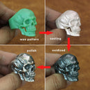 LINSION 925 Sterling Silver High Detail skull rings for men Biker Punk Ring TA50 US Size 7~15