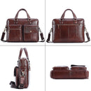Men Genuine Leather Handbag Large Business Travel Messenger Bag Male Leather Laptop Bag Men&