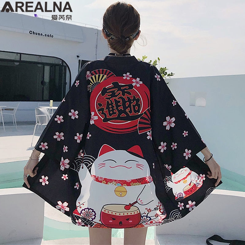 Dragon Anime Kimono Beach Girls Cosplay Dress Shirts New Korean Sunscreen Japanese Kimono Traditional Clothing Hombre Yukata Man