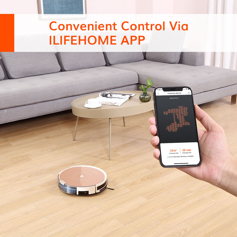ILIFE A80 Plus Robot Vacuum Mop Cleaner,Smart Cellphones WIFI APP Control Powerful Suction Electronic Wall ,Household Tools