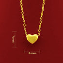 HOYON Necklace for Women Wedding Jewelry 18k Pure Gold Color 45cm 18'' Fashion Matte Love Heart Pendant Clavicle Chain Chocker