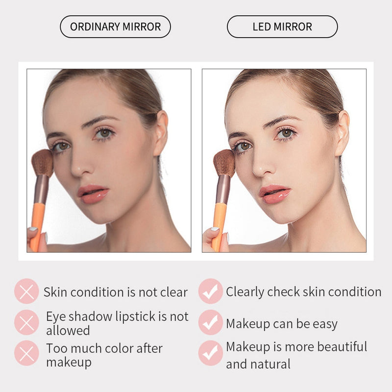 Make-up-Spiegel LED-Touchscreen-Spiegel Standspiegel Tischspiegel Vanity Miroir Kosmetikspiegel mit Beleuchtung Make-up-Miroir