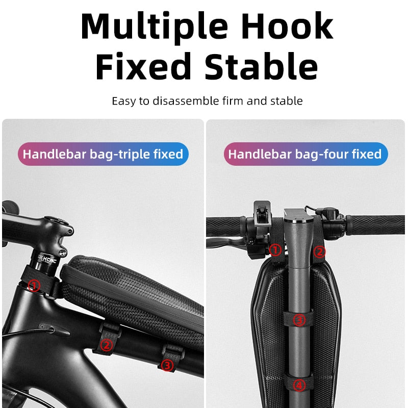 Bolsa colgante para patinete con marco frontal de carcasa dura ROCKBROS, bolsa plegable impermeable para bicicleta de montaña o carretera, bolsa para bicicleta eléctrica multifuncional