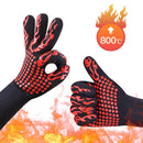 2pcs Fireproof Gloves Barbeque Kevlar 500 Degree BBQ Flame Retardant Fireproof Oven Gloves for Heat Insulation Microwave Oven
