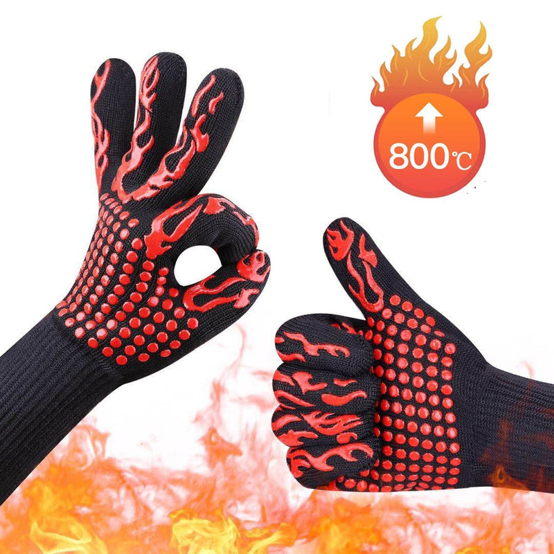 2 uds guantes ignífugos barbacoa Kevlar 500 grados barbacoa ignífugo guantes de horno ignífugos para aislamiento térmico horno microondas