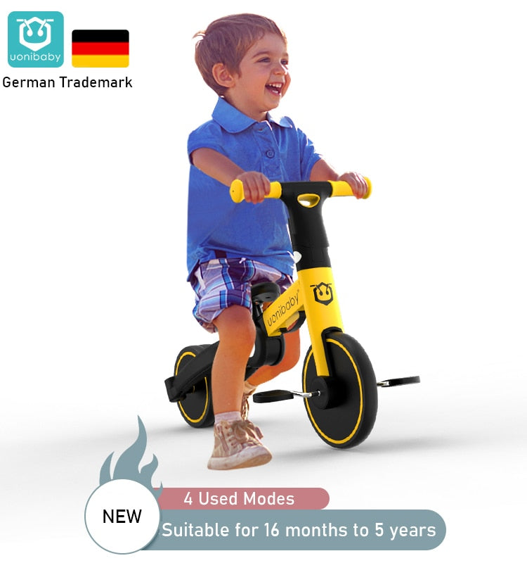 Uonibaby 4  into 1 Children Bicycle Tricycle Two Wheel Bike Baby Balance Bike Kids Scooter Baby Stroller for 1-6 Years Old