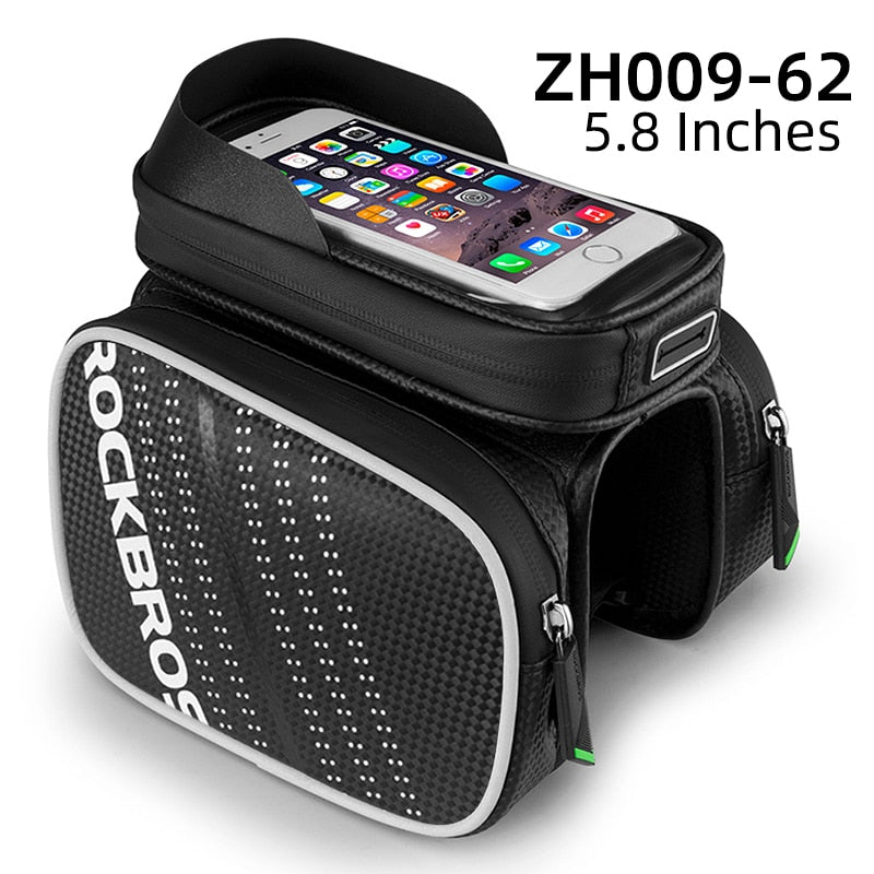 ROCKBROS Cycling Bike Top Tube Bag Rainproof MTB Bicycle Frame Front Head Cell Phone Touch Screen Bag Pannier Bike Accessories