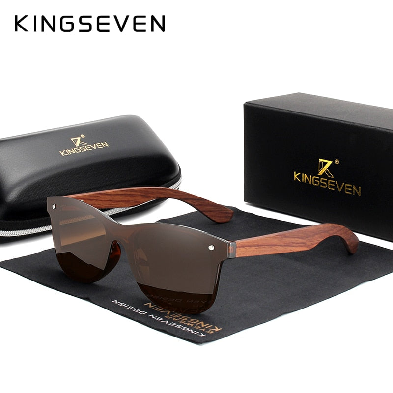 KINGSEVEN Natürliche Holzsonnenbrille Männer Polarisierte Mode Sonnenbrille Original Holz Oculos De Sol Masculino