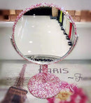 Sparkling High-grade Diamond Makeup Mirror Creative Rhinestone Mirrors Rotatable Girl Bling Room Table Makeup Decor Round Mirror