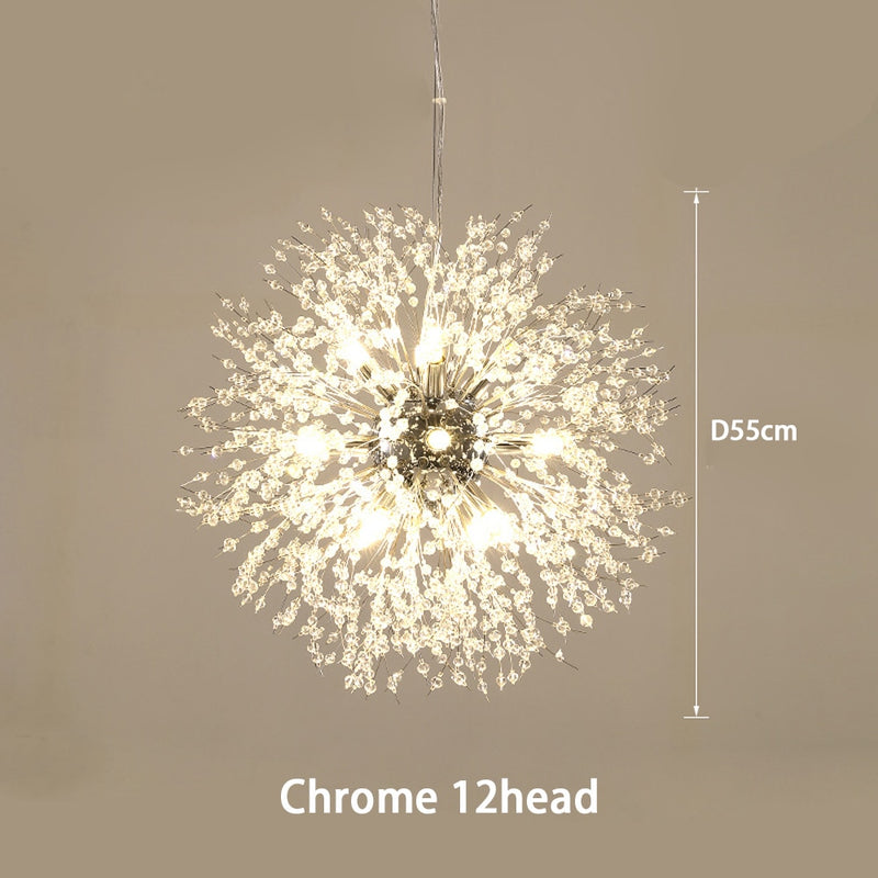 Crystal snowflake chandelier For Living Room Kitchen Rectangle Globe Dandelion chandelier Nordic Decor round led ceiling lamp