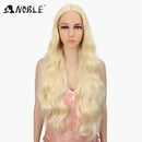 NOBLE Cosplay Long Wavy Wigs for Black Women Synthetic Blonde Wigs 30 Inch Heat Resistant African American Synthetic Lace Wig