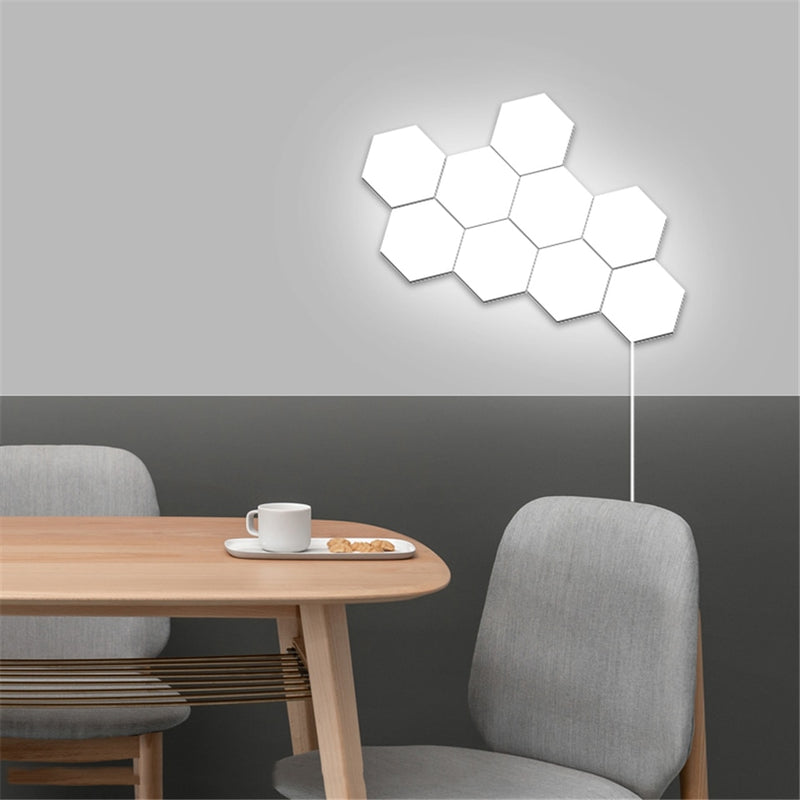 Moderne LED-Wandleuchte Loft Honeycomb Modular Assembly Touch Wall Lights Quantum Lamp Magnetic Interior DIY Dekoration Lighting