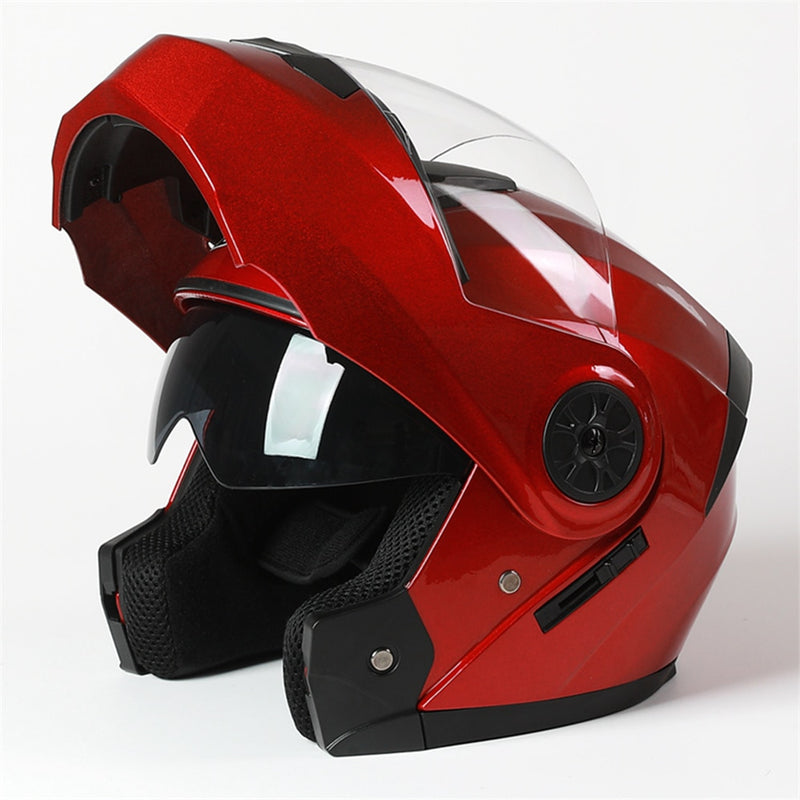 BLD Modular Dual Lens Casco de motocicleta Seguridad Downhill Flip Up Cascos Profesional Motocross Racing Full Face Casco Moto