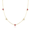 ANDYWEN 925 Sterling Silver Gold Love Heart Clear Rose Red Charm Long Chain Choker Necklace Pendant Women Wedding Luxury Jewelry