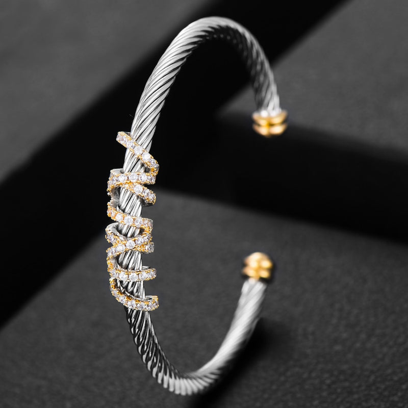 GODKI Trendy Luxury Stackable Bangle Cuff For Women Wedding Full Cubic Zircon Crystal CZ Dubai Silver Color Party Bracelet 2022