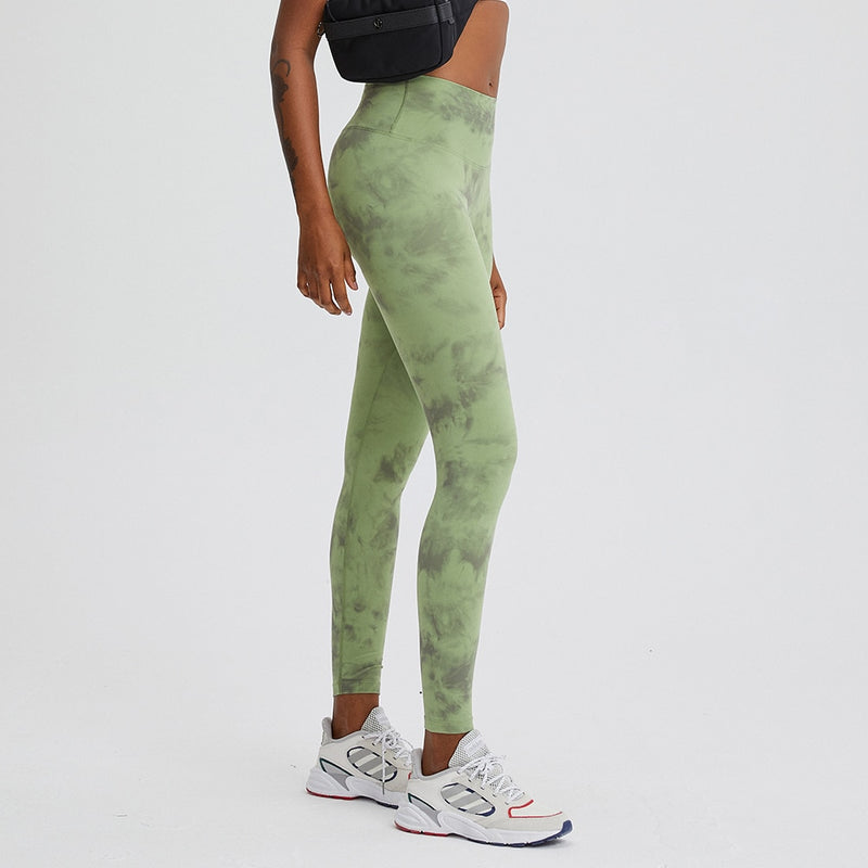 SHINBENE CLASSIC 3.0-TIE DYE Naked Feel Fitness Workout Legging Women No Camel Toe Yoga Pants Sport Gym Legging 2-12