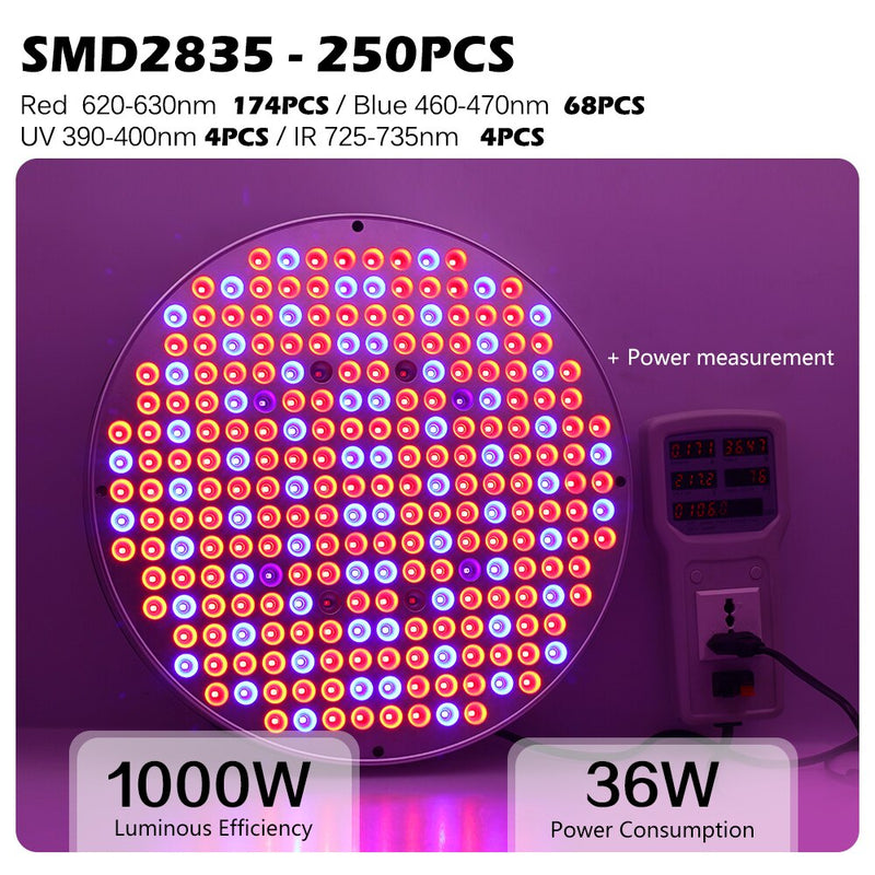 1000W Grow Light Full Spectrum Indoor LED Growing Lamps AC85-265V Iluminación de crecimiento de plantas para plantas Flores Cultivo de plántulas