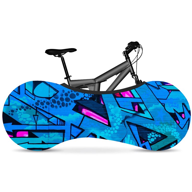 HSSEE Graffiti-Serie elastisches Fahrrad Indoor Staubschutz elastischer Stoff Fahrradreifenabdeckung 700c 26 "-28" Rennradzubehör