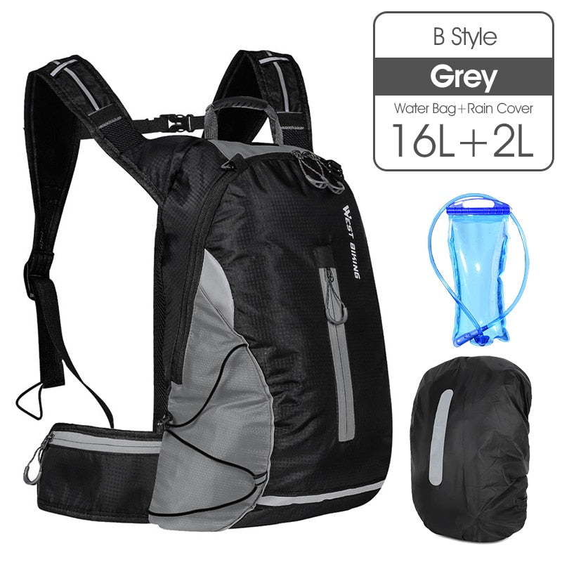 WEST BIKING 16L Bicycle Bag Ultralight Breathable Portable Bike Bag Reflective Waterproof Sports Climbing Pouch Cycling Backpack