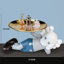 Estatua de oso violento, estatua de oso ordenado con bandeja de Metal, llaves de almacenamiento, dulces, adornos para el hogar Friut, decoración de mesa, decoración de habitación