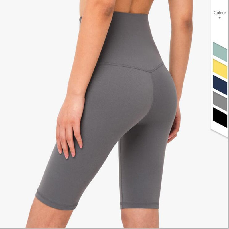 Vnazvnasi 2023 Woman High Waist Energy Yoga Shorts Seamless Hip-up Tight Elastic Sport Short-pants Summer Gym Fitness leggings